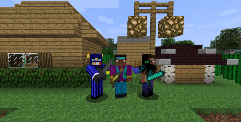 playing minecraft with friends